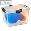 Allwetter Box mit Deckel, 20 l, 390 x 290 x 260 mm, wasserdicht, PP, transparent