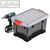 officio Stapelbox mit Deckel, 21 Liter, 460 x 297 x 257 mm, PP, schwarz