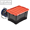 Transportbox mit Deckel, 68 Liter, 635 x 446 x 355 mm, PP, schwarz, Iris Ohyama