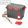 Kunststoffbox 160 l, 790 x 545 x 425 mm, wasserdicht, sehr stabil, PP, anthrazit