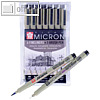 Fineliner-Set, Strichst?rken 0.2 - 0.5, dokumentecht, schwarz, 6+1 St?ck