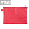 Reißverschlusstasche A5, 235 x 180 mm, wasserabw., 260my, EVA/PVC frei, rot, 10 