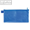 Reißverschlusstasche DIN lang 235 x 125 mm wasserabw. 260my EVA/PVC frei blau 10
