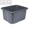 Aufbewahrungsbox, 24 Liter, 345 x 410 x 220 mm, Recyclingkunststoff, grau