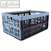 Klappbox "ida", 32 Liter, 480 x 350 x 230 mm, PP, blau/schwarz, 1022468000000
