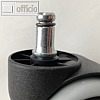 Topstar Hartbodenrollen f?r B?ro-Drehst?hle, Stift: 10 mm, schwarz, 5 St?ck,6991