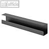 Untertisch-Kabelf?hrungsschiene, (B)600 x (T)76 x (H)114 mm, Stahl, schwarz