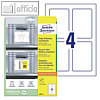 Tr?ger-Etiketten, 120 x 80 mm, wieder beklebbar, PP, wei?/hellgrau, 20 St?ck