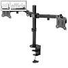 Universal Dual Monitorhalter mit Klemme, 2 x 15" bis 32" / 2x 8 kg, Stahl, schwa