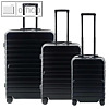 JSA 3er Reisetrolley-Set, Gr??en L / M / S, recyceltes ABS, sschwarz, 45610