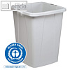 Abfallbehälter, 90 l, 520 x 610 x 490 mm, Griffe, Recycling-Kunststoff, grau