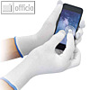 Touchscreen-Arbeitshandschuhe, Größe L, Nylon/Carbon, weiß, 12 Paar, 33424