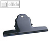 officio Briefklemmer, 75mm, Klemmweite 25 mm, schwarz, Metall, 10 St?ck, 770S11