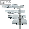 Hansa Schwenkfl?gler mit 4 Schalen, DIN A4, lichtgrau, h5034002