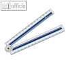 Wedo Klapplineal mit Winkelskala, L?nge: 15 - 30 cm, Kunststoff, 521530