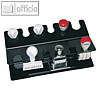 12er Stempeltr?ger, gerade Form, 21.8 x 5.8 x 11.4 cm, Metall, schwarz, 6401201