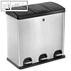 Helit Tret-Abfalltrenner "the seperator", 3x 20 Liter, Edelstahl, H2405200