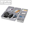 Schubladeneinsatz-Set "the organizer", 7-teilig, 3 Gr??en, Filz, hellgrau