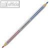 Silbentrennstift / Lehrer-Buntstift mit zwei Spitzen: rot & blau, (L)175 mm