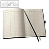 Buchkalender, 1 Woche/2 Seiten, 225 x 315 mm (ca.DIN A4), Hardcover, schwarz