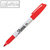 Sharpie Permanent-Marker FINE, Strichstärke 1 mm, wasserfest, rot, S0810940