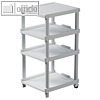 NHG Regal SEOUL mit 3 Ablagen, 316 x 362 x 663 mm, Rollen, PP, wei?, 60290802