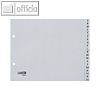 Hetzel Buchstabenregister "A-Z", DIN A4, 1/2 H?he, PP, grau, 20-tlg., 25241281
