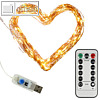 Innen LED-Mini-Lichterkette mit 100 LEDs, (L)10 m, USB-Anschluss & Fernbedienung