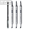 Marker "Dark Cool Gray", 2 Spitzen, mischbare Farben, nachf?llbar, 3+1-Set