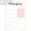 Wochenplaner-Abrei?block DIN A5, immerw?hrend, 1 Woche/1 Seite, wei?/rosa