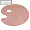 Farbmisch-Palette mit Griffloch, oval, 240 x 300 mm, Holz, braun, 1626000000002