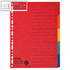 Falken Karton-Register, 5-teilig, DIN A4, Überbreite, 230g/m², farbig, 80002009