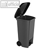 Tret-Abfalltonne, 100 l, 500x486x835 mm, R?der, Recyclingkunststoff, anthrazit