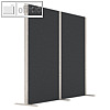 Akustik-Trennwand "Wood Series" - Double, 2 W?nde, 207 x 180 cm, Filz/Holz, grau
