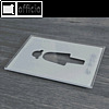 T?rschild "WC Damen", 148 x 105 mm, Braille Schrift, Klebemontage, Glas, silber