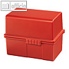 HAN Karteibox DIN A8, bis 200 Karten, inkl. 100 Karten & Register, rot, 978-17