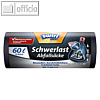 Profi Schwerlast-Abfallsack, 60 Liter, Zugband, 3-Schicht-Folie, schwarz, 12 St.
