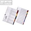 Register DIN A4, 10-teilig, 225 x 297 cm, 190 g/qm, Deckblatt, Karton/PP farbig