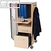 Mobiler Aktenschrank, 47x120x50 cm, Ablagen&Schubladen, Stahl/Holz, grau/buche