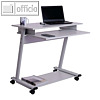rocada Computertisch mit 2 Ablagen, 80 x 79 x 50 cm, Stahl/Holz, grau, 9100
