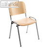 Besucherstuhl, 57 x 81 x 41 cm, max. 100 kg, Stahl/Holz, grau/buche, 4er Set