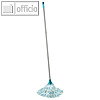 Wischmop mit Stiel, (L)125 cm, Viskosefasern/Stahl, silber/gr?n, 3225832005