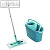 Wischmop-Set - Stiel/Eimer/Wischbezug, Viskosefasern/Stahl, silber/gr?n