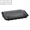 Sushi-Schalen, rechteckig, 21 x 13 x 4.3 cm, Deckel, R-PET, schwarz, 700 St?ck