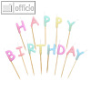 Papstar Buchstabenkerzen-Set "Happy Birthday", (L)8 cm, pastell, 12 Sets, 37137