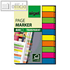 Haftmarker Streifen, 7.5 x 50 mm, Folien Film transparent, 5 Farben, 400 St.