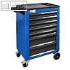 Werkstattwagen mit 7 Schubladen, 61 x 45 x 95 cm, max. 240 kg, Stahlblech, blau
