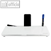 Glasboard Schreibtisch-Organizer, 5 F?cher, 420 x 180 x 56 mm, ABS, wei?, 12315