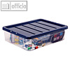 Aufbewahrungsbox 12 l, 40 x 32 x 11 cm, Deckel, Kunststoff, transparent