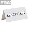 Tischaufsteller RESERVIERT, 100 x 45 x 50 mm, Acryl, wei?, 5er Set, TN-RES-DE-WT